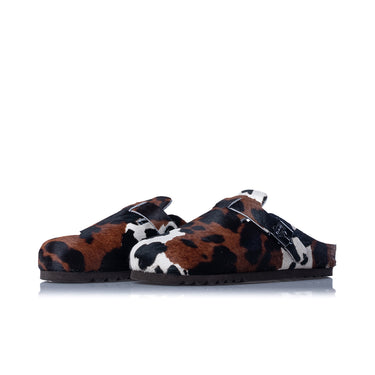 SCHOLL GRACE CLOG F00914 PONY HAIR KUHLEDER - Shoelosophy