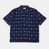 UNIVERSAL WORKS CAMP SHIRT SQUARE IKAT P34073 INDIGO - Shoelosophy