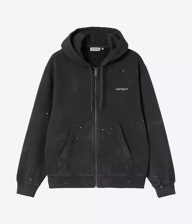 CARHARTT WIP HOODED PAINTER JACKET I036913 SCHWARZ DESTROY WASH SPLATTER - Shoelosophy