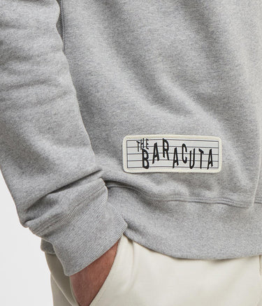 BARBOUR X BARACUTA NORTHERN CREW NECK BRFEL0054 MEDIUM GREY MARL - Shoelosophy
