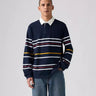 LEVI'S UNION RUGBY POLO A4845-0033 NAVY BLAZER THEO STRIPES - Shoelosophy