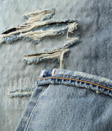 LEVI'S 501 ORIGINAL SELVEDGE DENIM 00501-3736 TURQUOISE RIVET HERREN SELVE JEANS - Shoelosophy