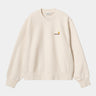 CARHARTT WIP WOMENS AMERICAN SCRIPT SWEATSHIRT I033649 MOONBEAM - Shoelosophy