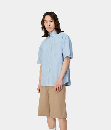 CARHARTT WIP BRAXTON SHIRT I031454 BLEACH SHORT SLEEVES - Shoelosophy