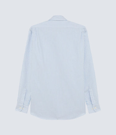 AMISH SUPPLIES OXFORD STRIPE SHIRT WHITE SKY FRANSENÄRMEL - Shoelosophy