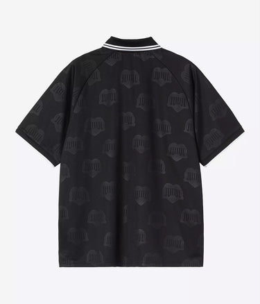 CARHARTT WIP TERRACE FOOTBALL T-SHIRT I037567 HEART TRAIN JACQUARD SCHWARZ - Shoelosophy