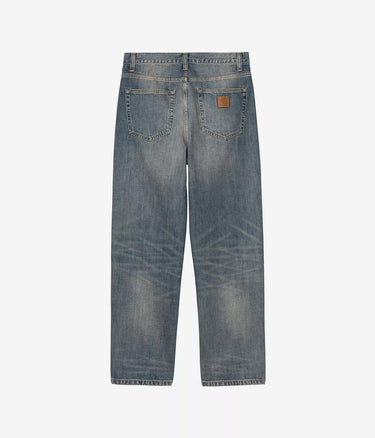 CARHARTT WIP AARON PANT I035879 BLUE WORN USED WASH - Shoelosophy