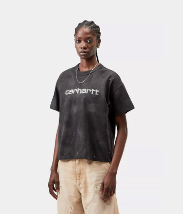 CARHARTT WIP WOMENS PAINTER T-SHIRT I036848 SCHWARZ DESTROY WASH - Shoelosophy