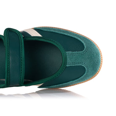 ADIDAS WOMENS SAMBA JANE JR7340 COLLEGIATE GREEN GUM - Shoelosophy