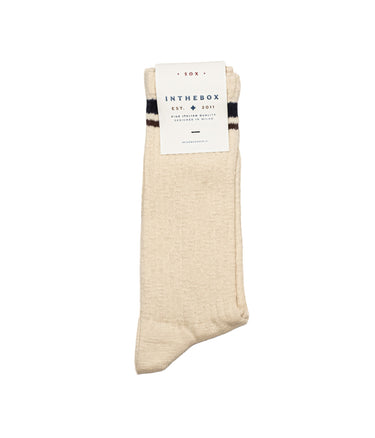 IN DER BOX COUNTRY BICOLOR SOCKS CREME, HERGESTELLT IN ITALIEN – Shoelosophy