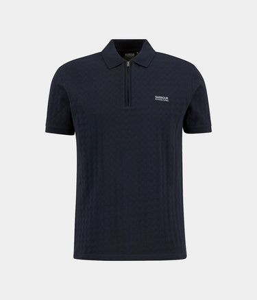 BARBOUR INTERNATIONAL LANGSTON JACQUARD POLO SHIRT MML1543NY91 NAVY - Shoelosophy