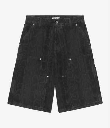 CARHARTT WIP DAMEN SNAKER NIXON DOUBLE KNEE SHORT I036866 SCHWARZ HEAVY STONE - Shoelosophy