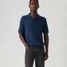 LEVI'S PULL TRICOT POLO A7294-0012 ROBE BLEU COTON LIN MÉLANGÉ - Shoelosophy