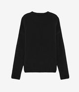AMISH CREW CROP BOUCLE' SWEATER SCHWARZ - Shoelosophy
