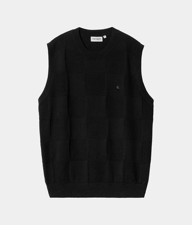 CARHARTT WIP WOMENS CHECKER VEST SWEATER I034544 SCHWARZ - Shoelosophy
