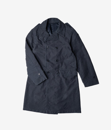 CHESAPEAKE'S JUNGLE CLOTH NAVAL OFFICER TRENCH COAT NAVY BLUE - Shoelosophy