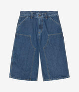 CARHARTT WIP OG DOUBLE KNEE LONG SHORT I037493 BLUE STONE WASHED - Shoelosophy