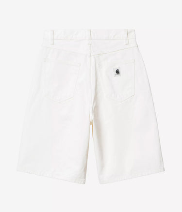 CARHARTT WIP WOMENS BRANDON SHORT I037021 WHITE RINSED - Shoelosophy