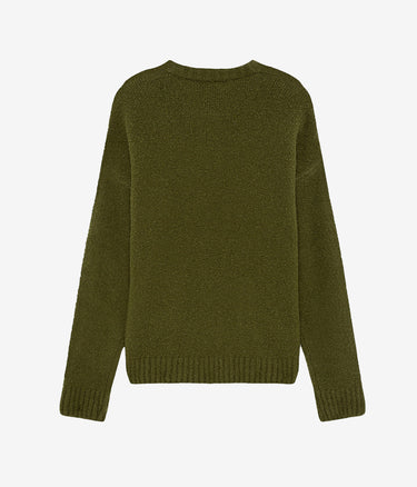 AMISH CREW CROP BOUCLE' ACID GREEN SWEATER - Shoelosophy