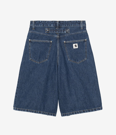 CARHARTT WIP WOMENS BELMONT SHORT I036598 BLUE STONE WASHED - Shoelosophy