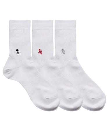 GRAMICCI BASIC CREW SOCKS ANKLE SX-M06 WEISS 3ER-PACK - Shoelosophy