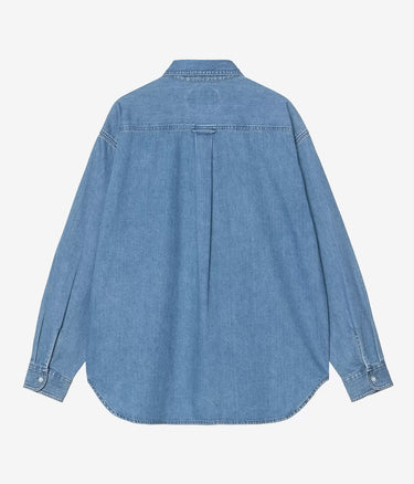 CARHARTT WIP LUCAS SHIRT L/S I034525 BLUE STONE WASHED - Shoelosophy