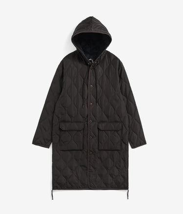 TAION MILITARY HOODED LONG DOWN JACKET DARK CHOCOLATE - Shoelosophy