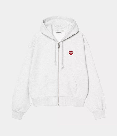 CARHARTT WIP WOMENS HOODED HEARTH II HARTT JACKET I035242 ASH HEATHER - Shoelosophy