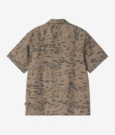 CARHARTT WIP TRAVON SHIRT I036808 DUCK FEATHER PRINT CYPRESS BLACK - Shoelosophy