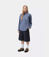 CARHARTT WIP WOMENS GROFF SHIRT I036277 CHECK BLUE - Shoelosophy