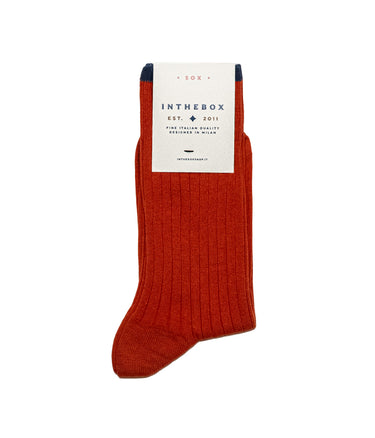 IN DER BOX BASIC-SOCKEN AUS BAUMWOLLE MATTONE, HERGESTELLT IN ITALIEN - Shoelosophy