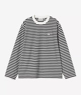 CARHARTT WIP ウィメンズ エズラ T シャツ ロングスリーブ I036345 ブラック ホワイト ストライプ - Shoelosophy