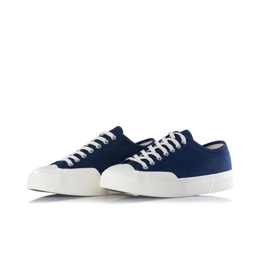 SUPERGA ARTIFACT 2432 WORKS LOW CUT COTTON CANVAS NAVY OFF WHITE - Shoelosophy