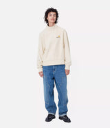 CARHARTT WIP WOMENS AMERICAN SCRIPT HIGH NECK SWEATSHIRT I033827 MOONBEAM - Shoelosophy