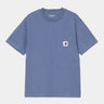 CARHARTT WIP WOMENS POCKET T-SHIRT I032215 BLUE IRIS - Shoelosophy