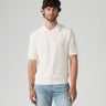 LEVI'S SWEATER KNIT POLO A7294-0010 LINEN SEED STITCH WHITE - Shoelosophy