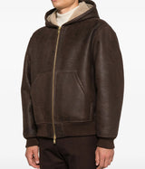 BARACUTA SHEARLING HOODY JACKET BRCPS1129 DUNKELBRAUN - Shoelosophy